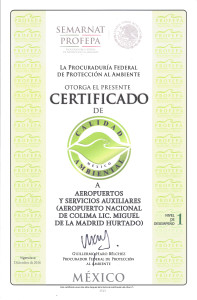 Certificado Aeropuerto de Colima