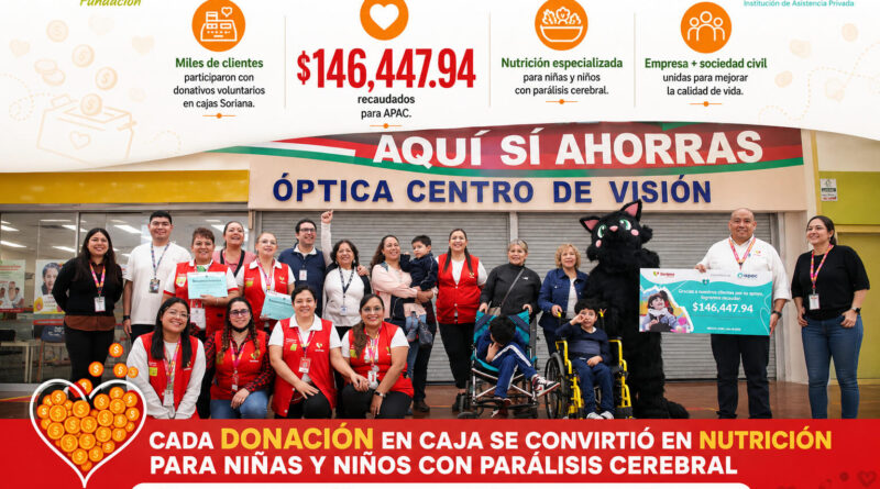 Donativos en cajas de pago en Soriana apoyan APAC